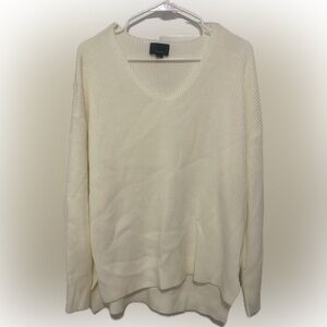 Lumiere Cream V-Neck Sweater